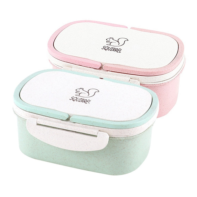 2-Layer Wheat Straw Lunch Box – Portable Bento Box