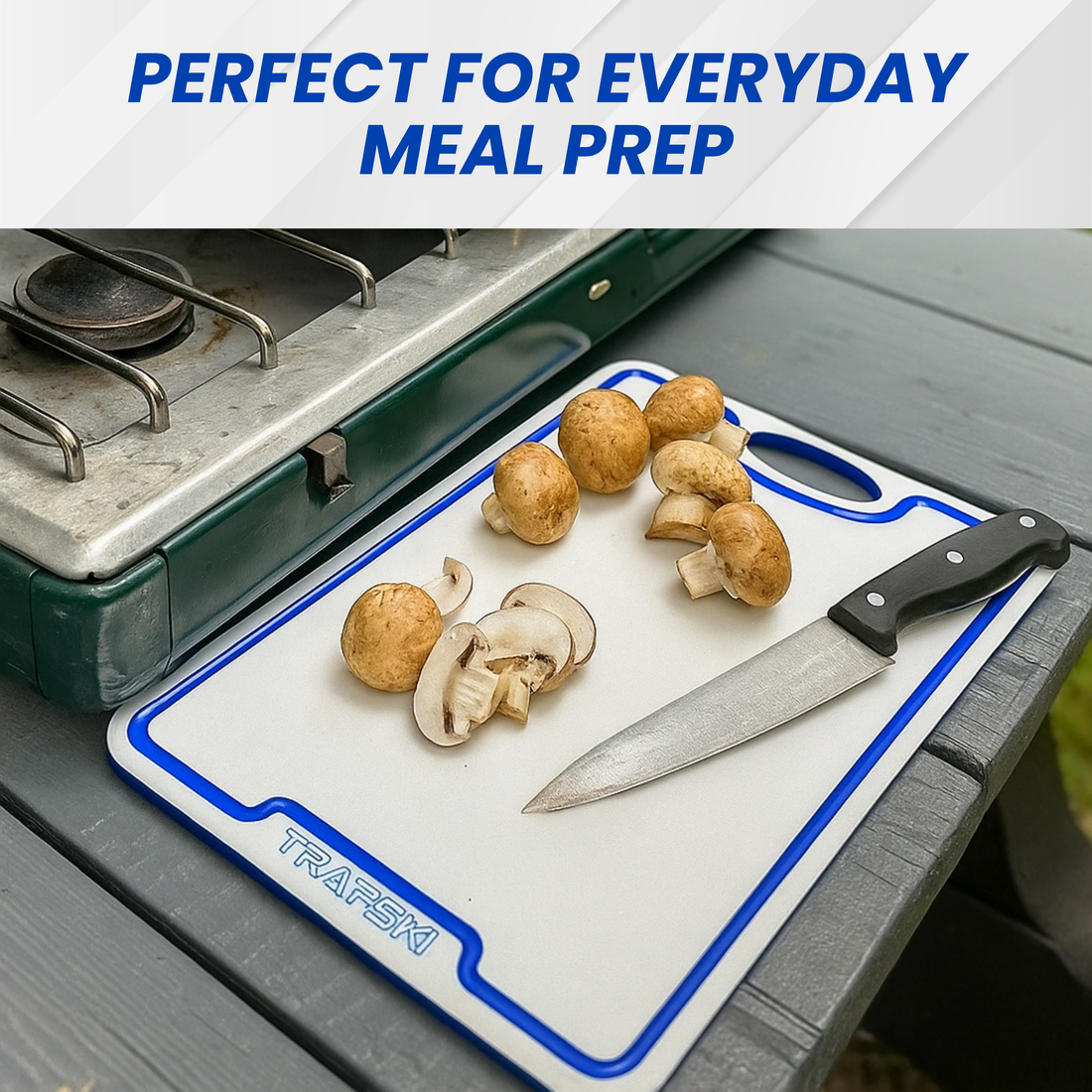 TRAPSKI Premium 1/2 Inch Thick HDPE Cutting Boards | Food-Grade Kitchen Prep Surface | Juice Grooves | Made in the USA