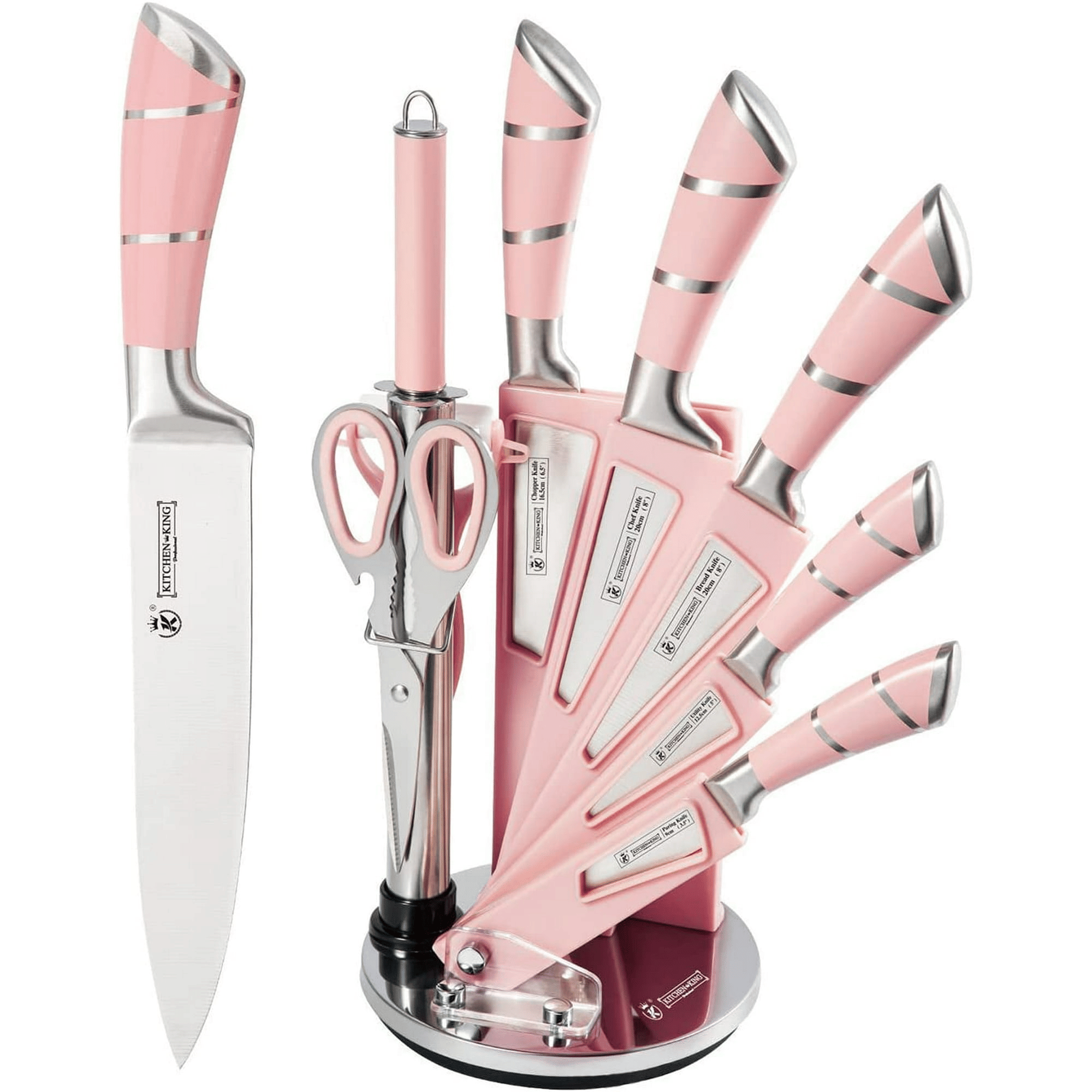 Pink Knife Set – 9-Piece Non-Stick Kitchen Knives