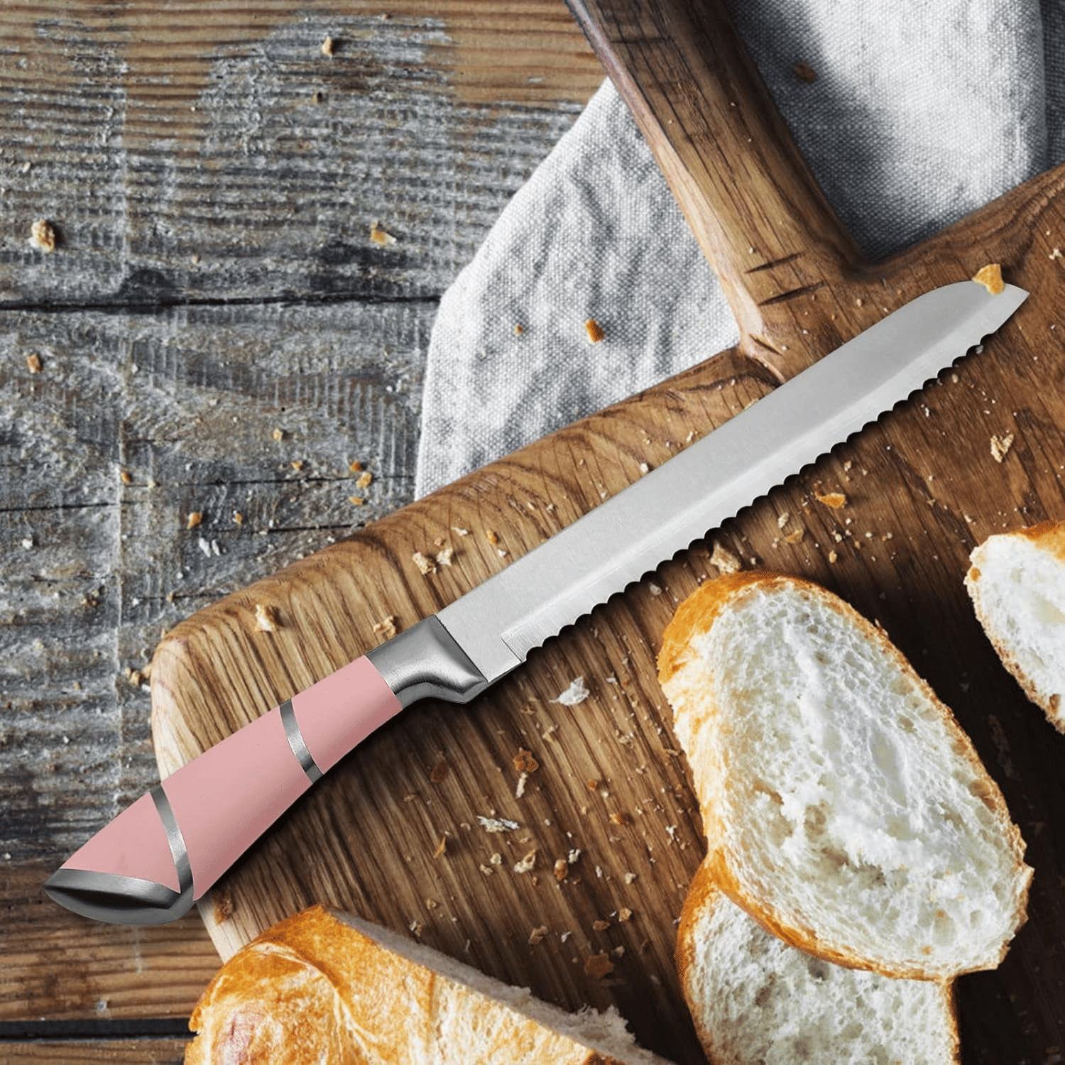 Pink Knife Set – 9-Piece Non-Stick Kitchen Knives