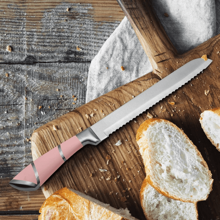 Pink Knife Set – 9-Piece Non-Stick Kitchen Knives