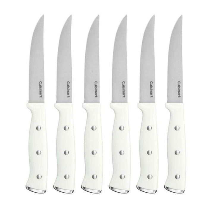 Cuisinart Steak Knife Set – 6-Piece White Triple Rivet