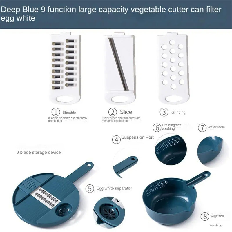 Multifunctional Vegetable Cutter – Potato & Radish Grater with Container