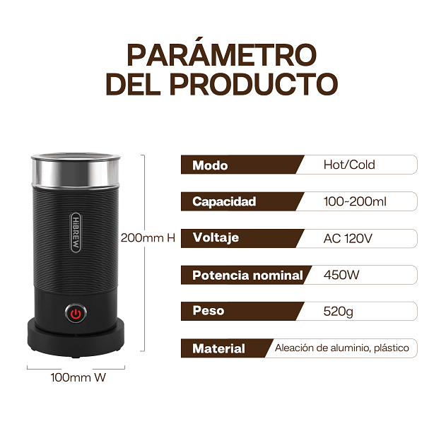 300ml Milk Heater & Frother – 450W Adjustable