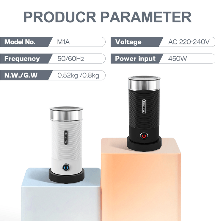 300ml Milk Heater & Frother – 450W Adjustable