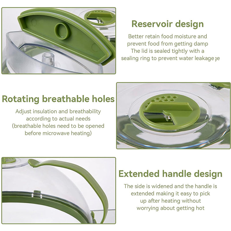 10-Inch Microwave Food Cover – Clear with Steamer & Handle