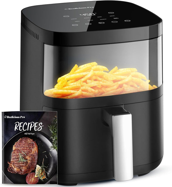 8-in-1 Air Fryer – 4QT Compact, Black