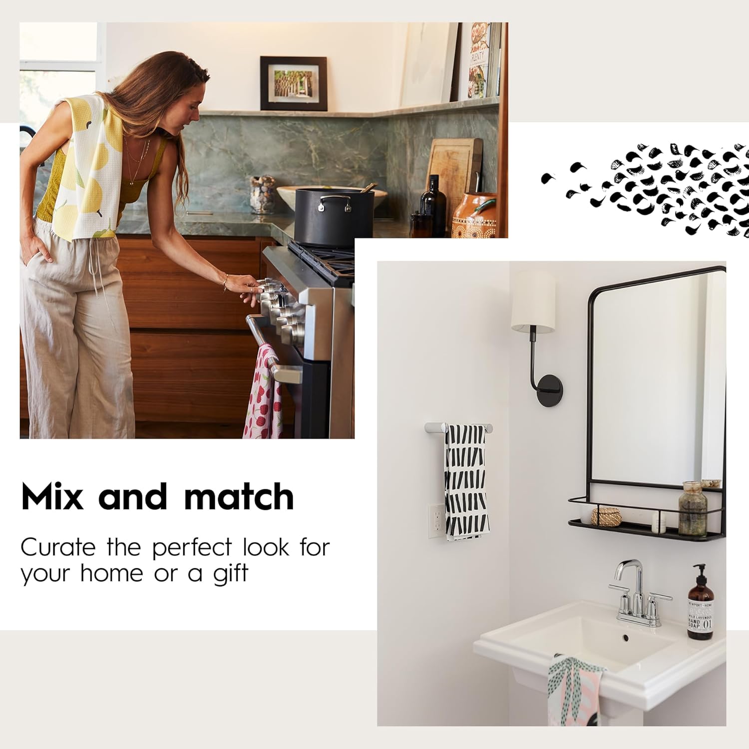 Farm Harvesting Days Geometry Tea Towel