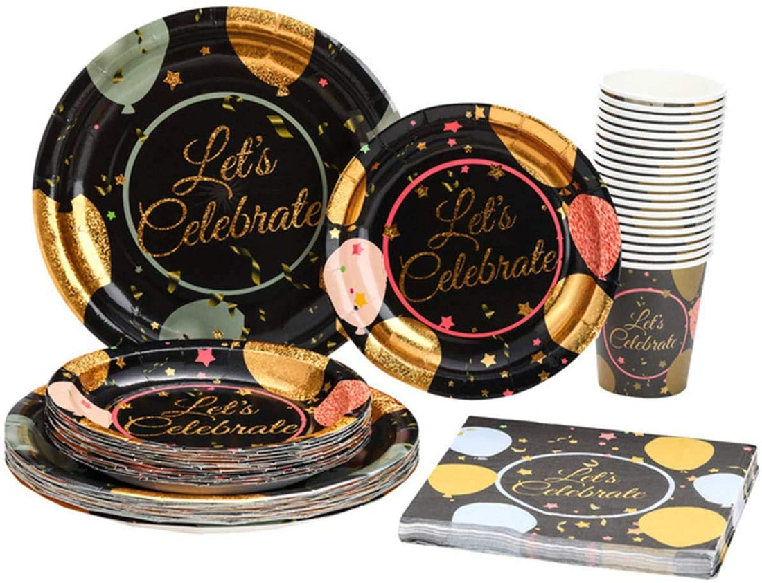 Birthday Party Tableware Supplies, Disposable Tableware Kit 20 Guests