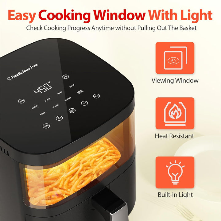 8-in-1 Air Fryer – 4QT Compact, Black