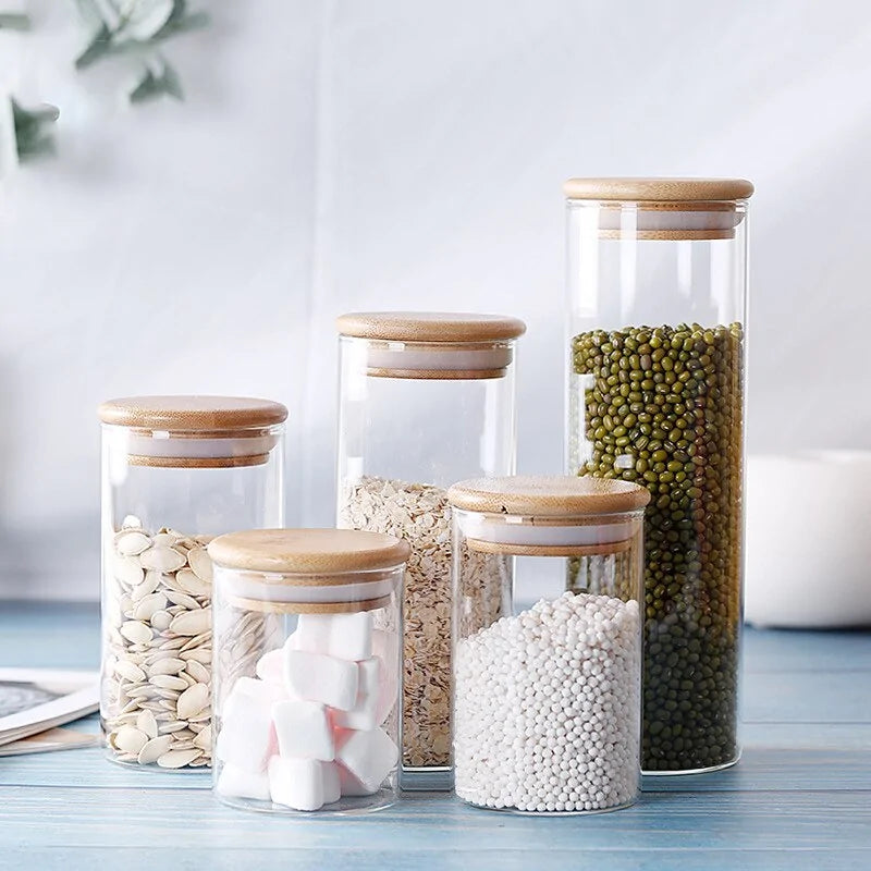 Borosilicate Glass Food Storage Set – Bamboo Lids