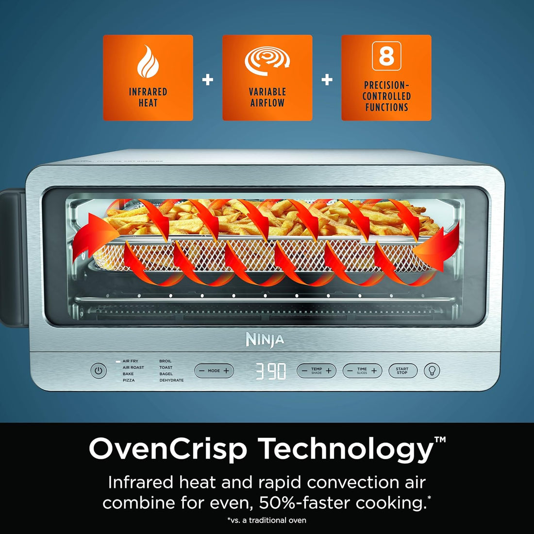 Ninja Flip Toaster Oven & Air Fryer – 8-in-1, Large Capacity