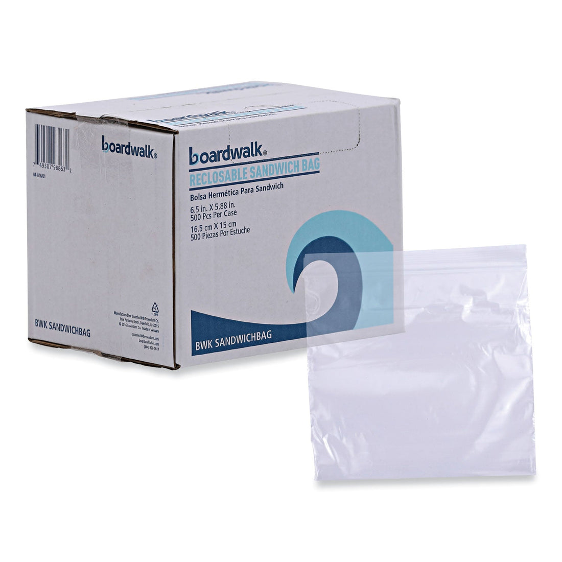 Boardwalk Reclosable Sandwich Bags – 500-Pack Clear