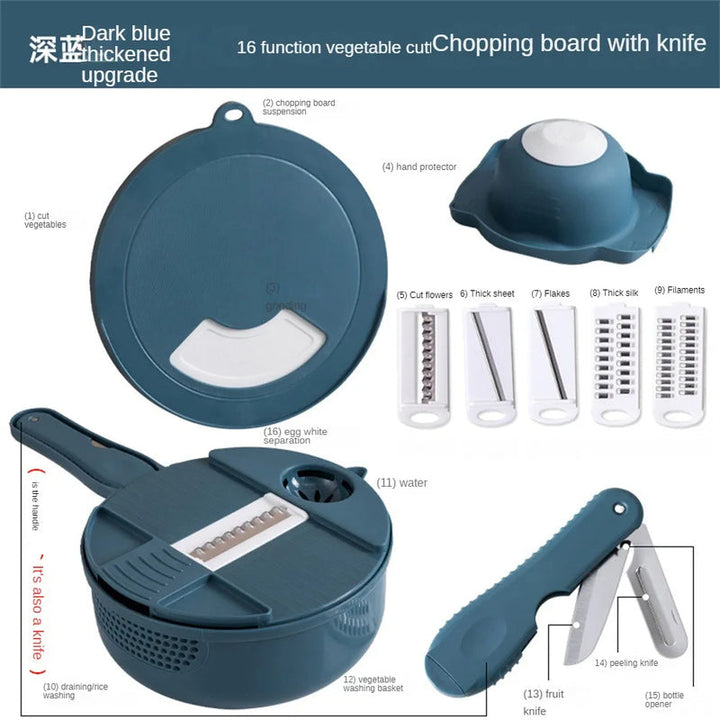 Multifunctional Vegetable Cutter – Potato & Radish Grater with Container