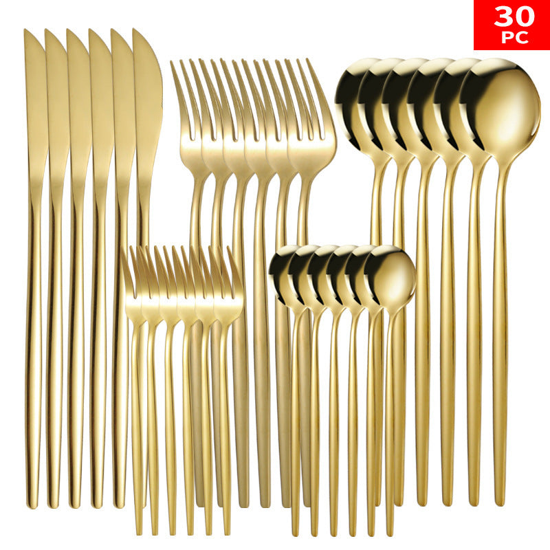 Stainless Steel Knife And Forks 30-piece Tableware Set Suit