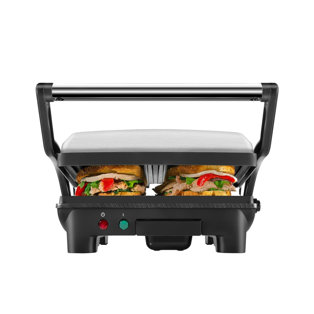 3-in-1 Panini Press & Grill – 4-Slice, 180° Open
