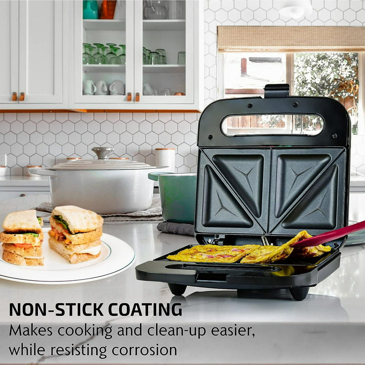 Electric Sandwich Maker – Nonstick Plates, Cool Touch Handle