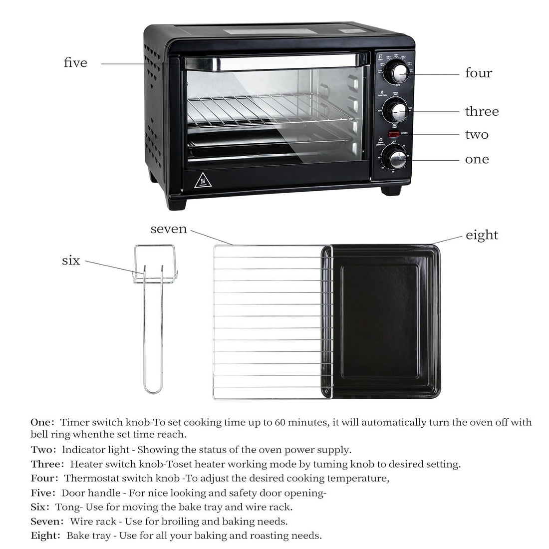 Dubbin Small Toaster Oven – Countertop Black