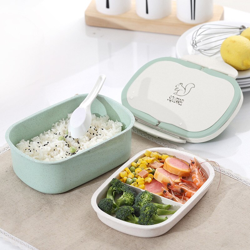 2-Layer Wheat Straw Lunch Box – Portable Bento Box
