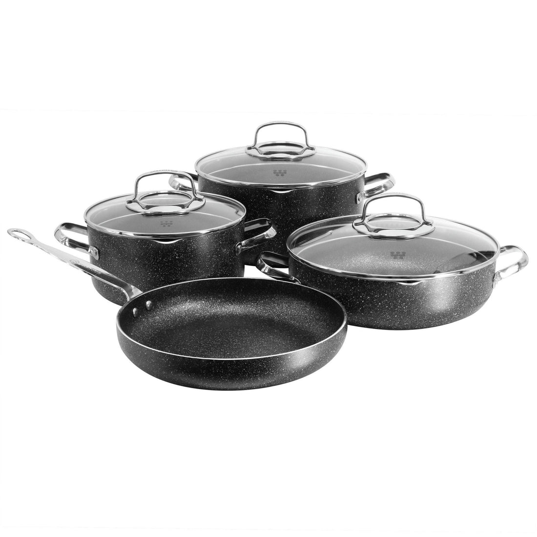 7-Piece Cookware Set – Black Aluminum