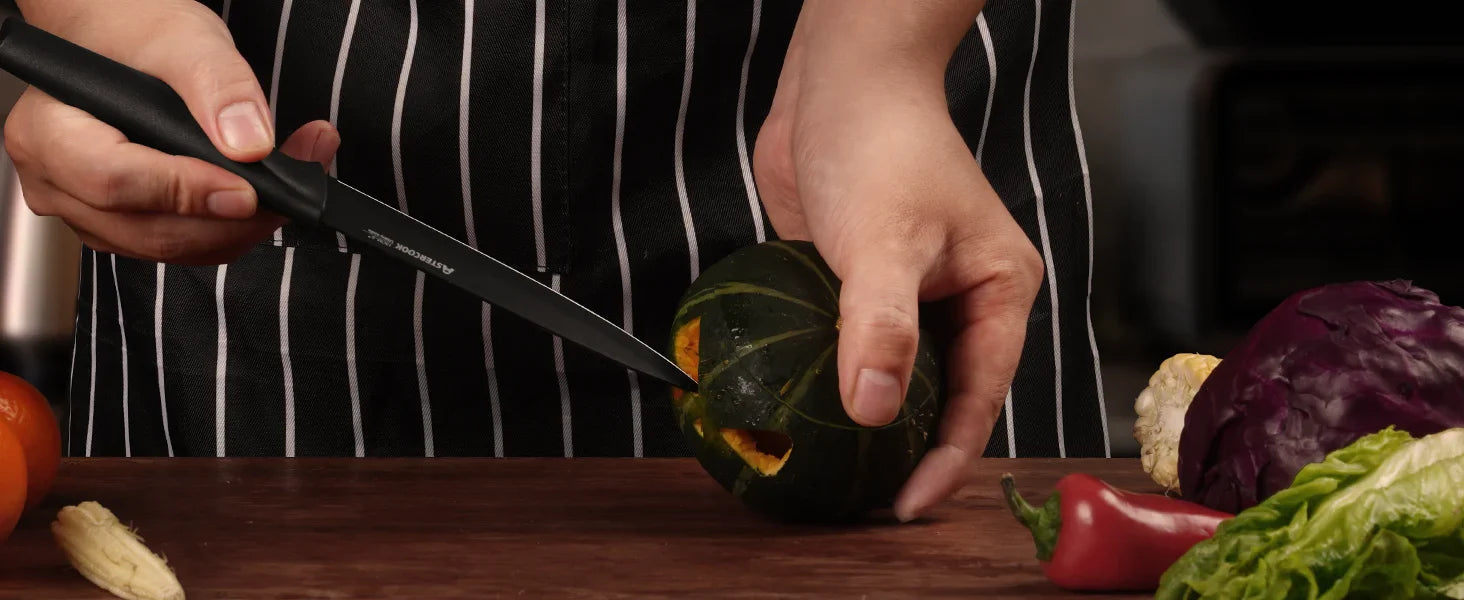 15-Piece German Stainless Steel Knife Set – Block & Built-in Sharpener