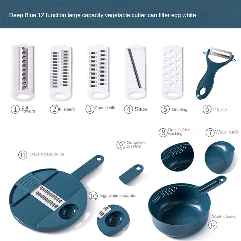 Multifunctional Vegetable Cutter – Potato & Radish Grater with Container