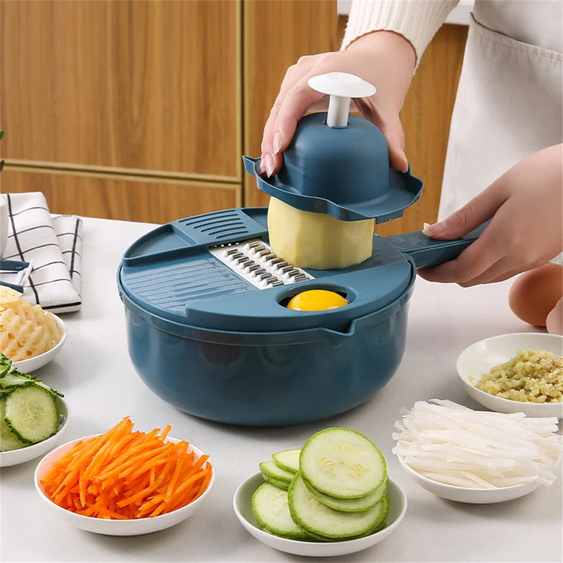 Multifunctional Vegetable Cutter – Potato & Radish Grater with Container