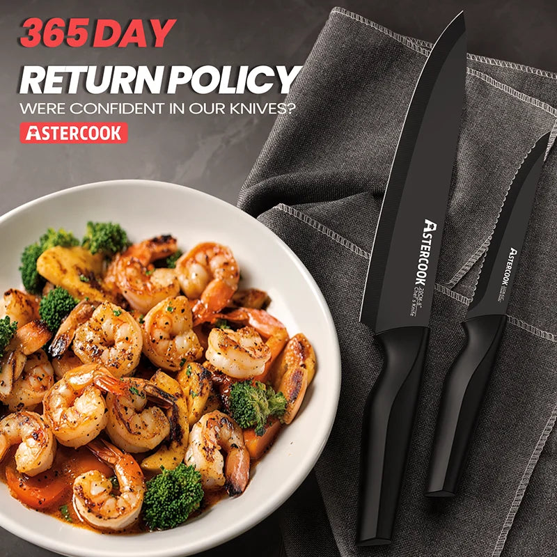 15-Piece German Stainless Steel Knife Set – Block & Built-in Sharpener