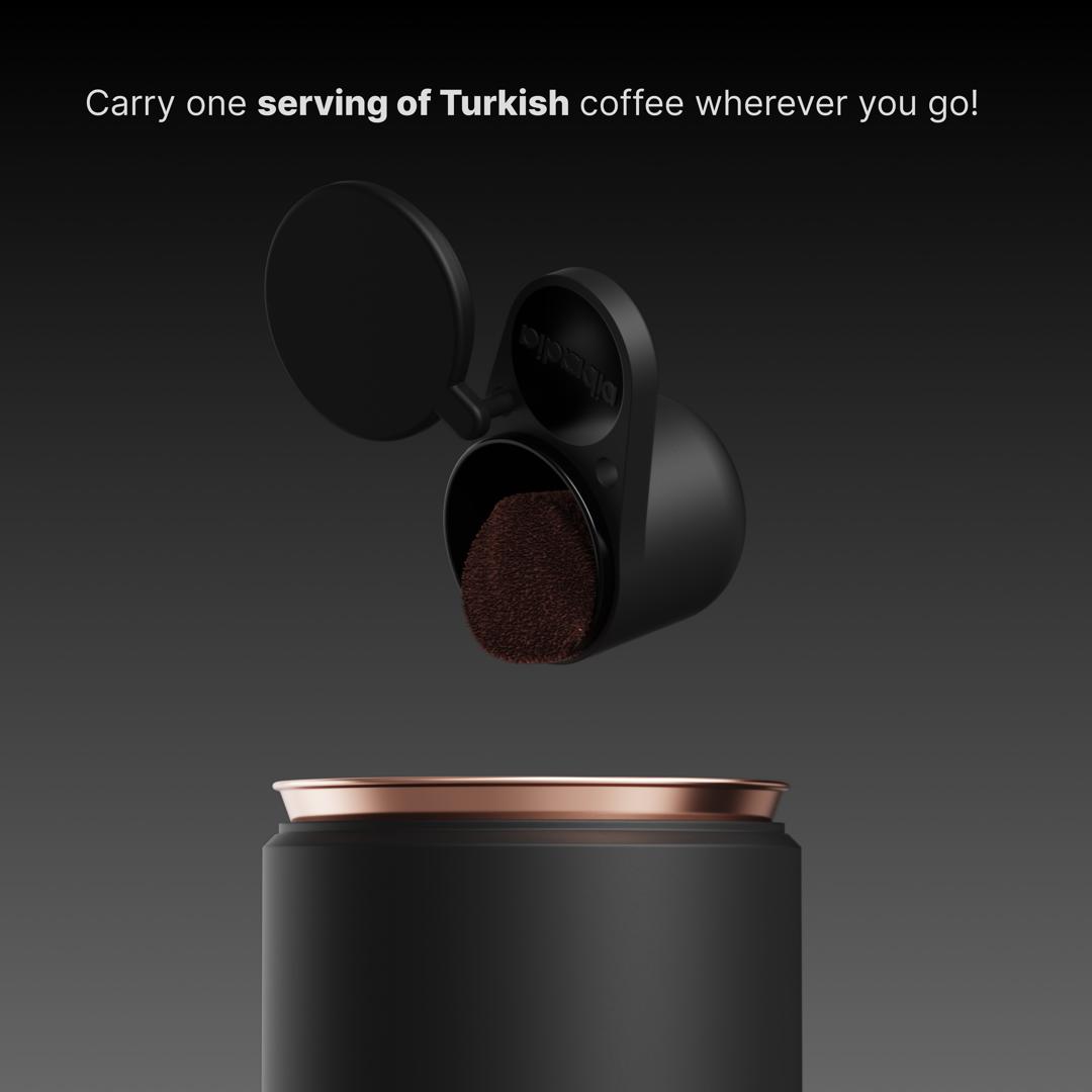 Arcadia Go Rechargeable Portable Turkish Coffee Maker, Black