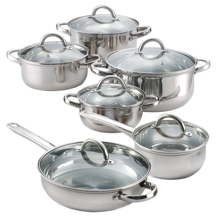 12-Piece Cookware Set – Cool Touch Stainless Steel