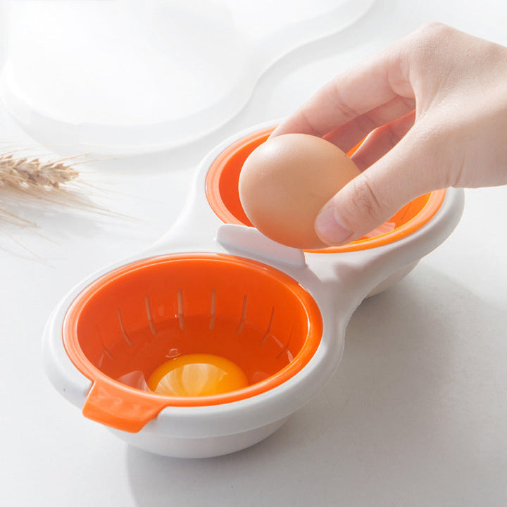 Mini Twin Egg Boiler – Double Layer Microwave Steamer