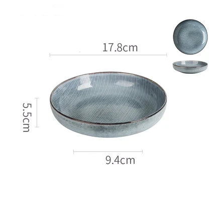 DecorBites™ Japanese Style Ceramic Soup Bowl - Large Salad Bowl Tableware