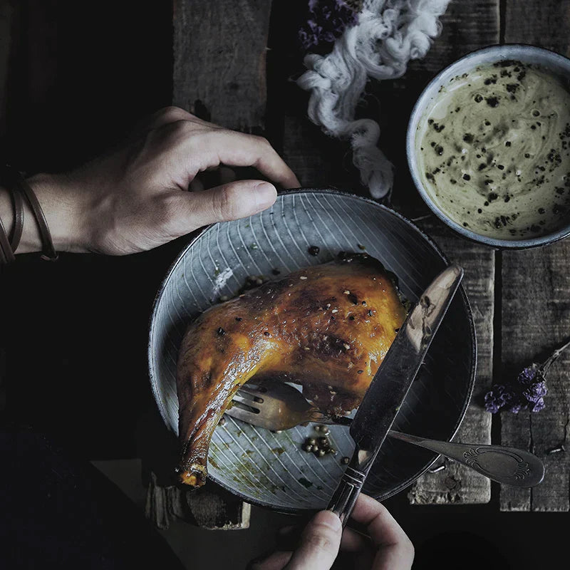 DecorBites™ Japanese Style Ceramic Soup Bowl - Large Salad Bowl Tableware