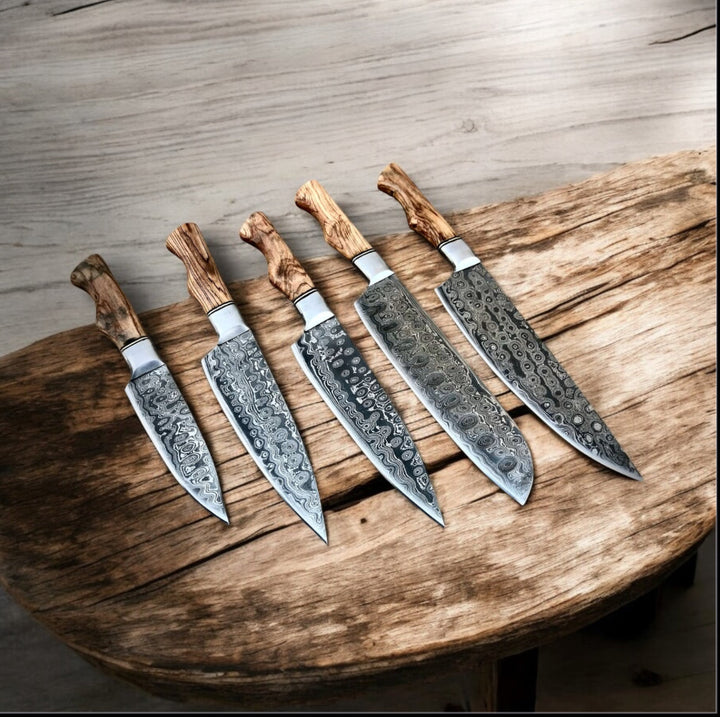 Damascus Steel Knife Set – Handcrafted Excellence