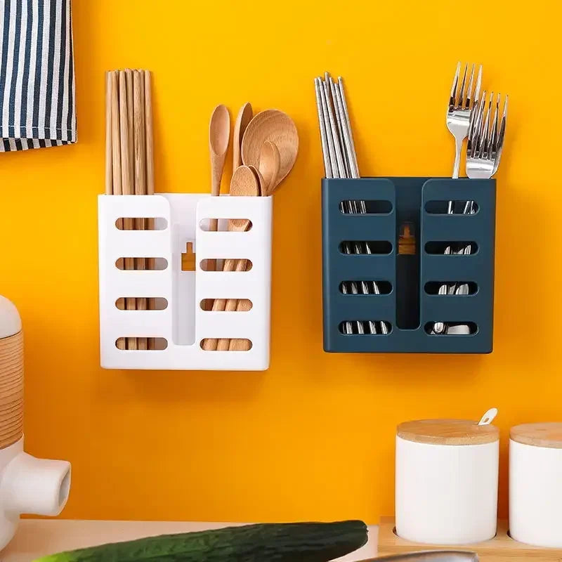 DecorBites™ Kitchen Utensils Organizer Rack - Wall-mounted Storage for Tableware and Cutlery