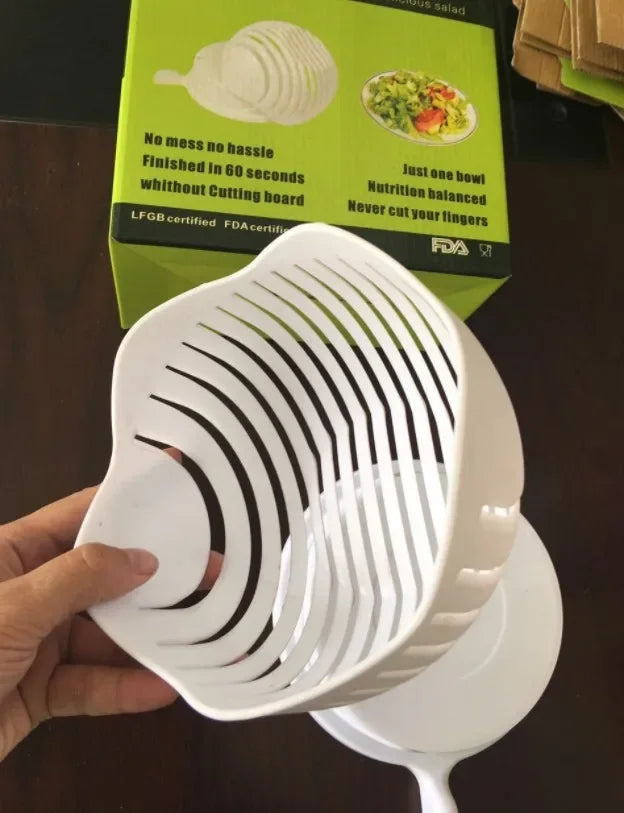 DecorBites™ Easy Salad Cutter Bowl: Multi-function Kitchen Tool for Fruit & Vegetable Prep