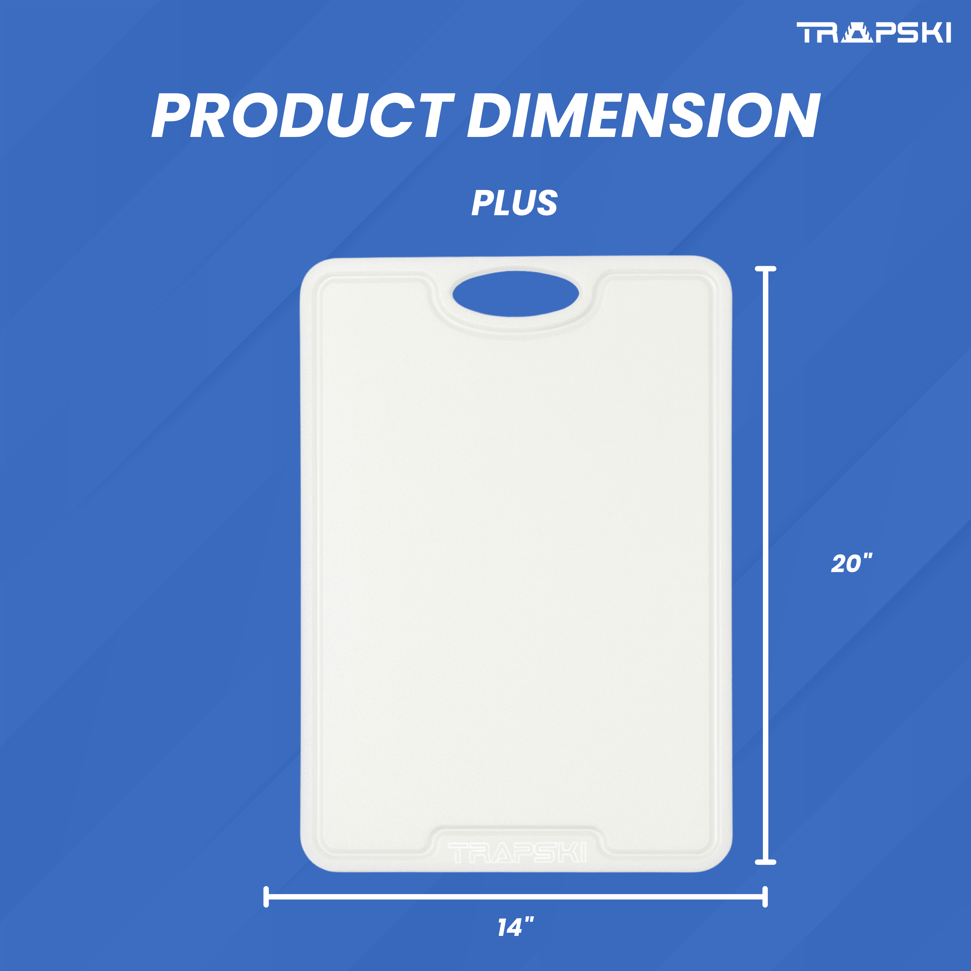 TRAPSKI 3/8 Inch Thick HDPE Cutting Boards | Food-Grade | Juice Grooves