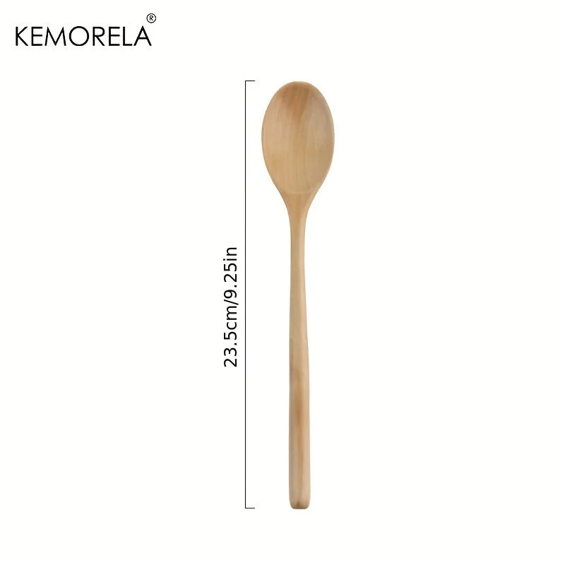DecorBites™ 4-Piece Wooden Spoon Set - Korean Style Natural Wood Soup Tableware
