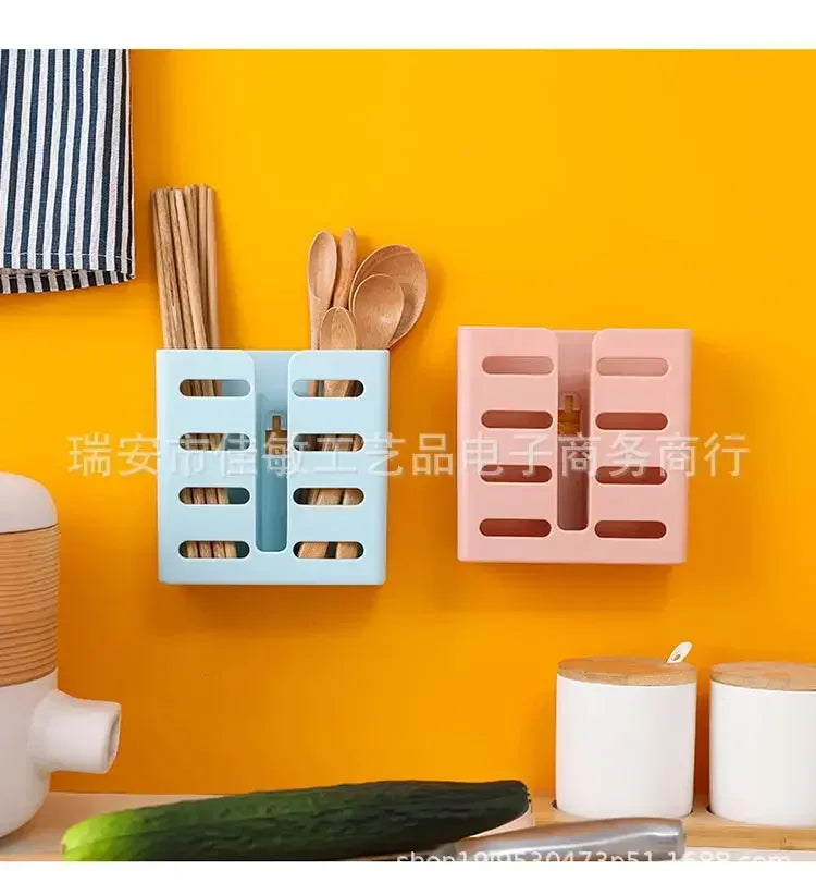 DecorBites™ Kitchen Utensils Organizer Rack - Wall-mounted Storage for Tableware and Cutlery