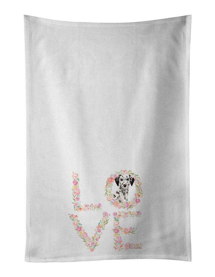 Dalmatian Love White Kitchen Towel Set of 2 Dish Towels