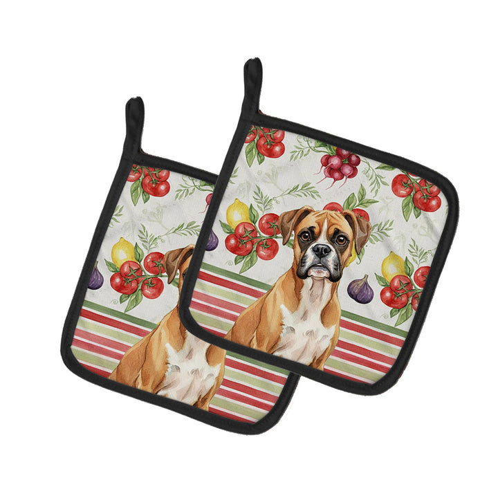 Boxer Vegetables Pair of Pot Holders