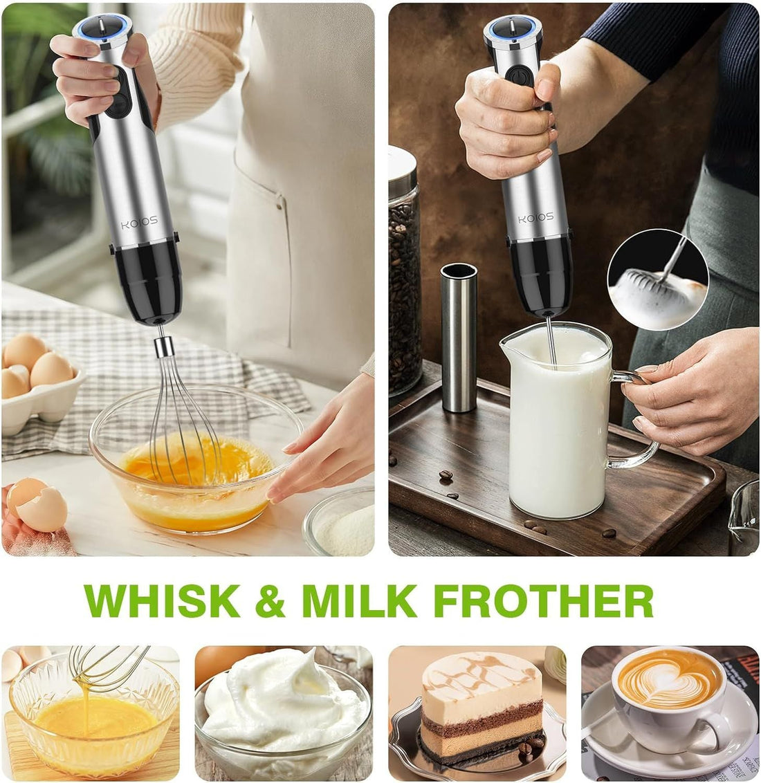 5-in-1 Hand Blender – Stainless Steel, 12-Speed Turbo