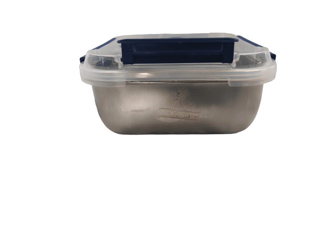 Stainless Steel Food Storage Containers – Blue Lids, Airtight