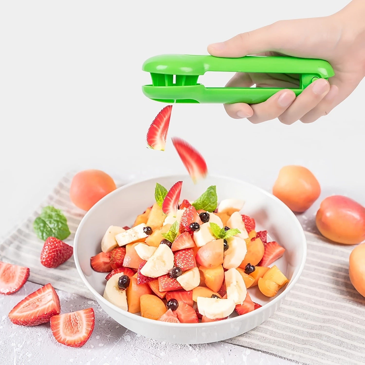 Multifunctional Fruit & Vegetable Cutter – No Blade, Green