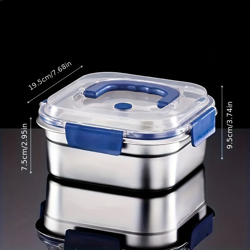 Stainless Steel Food Storage Containers – Blue Lids, Airtight