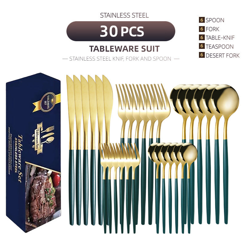Stainless Steel Knife And Forks 30-piece Tableware Set Suit