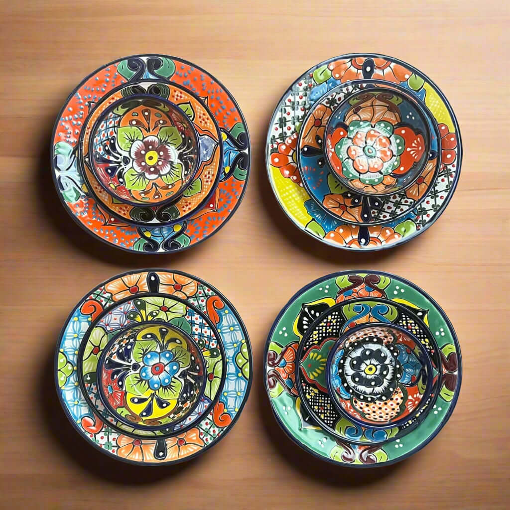 Talavera Dinnerware Set | 26-Piece Floral Tableware for 8