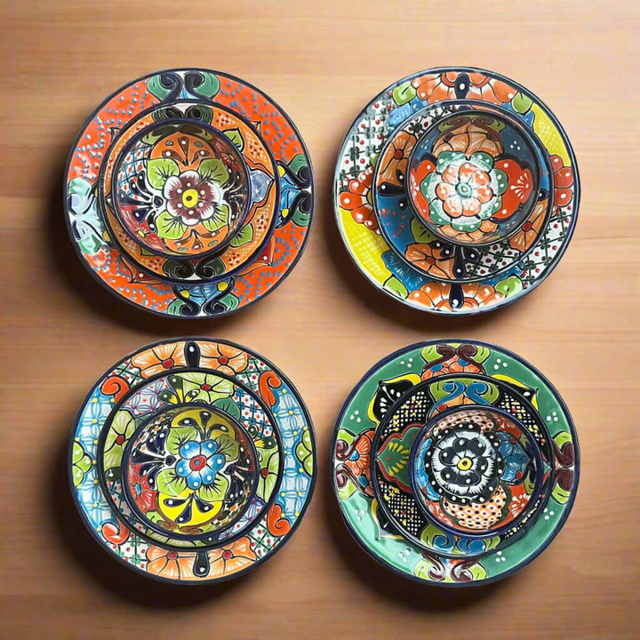 Talavera Dinnerware Set | 26-Piece Floral Tableware for 8