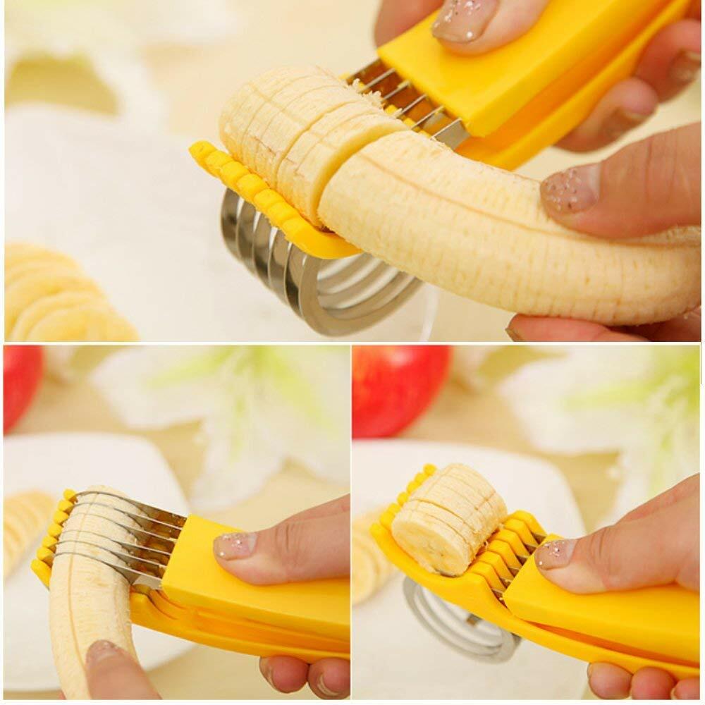 Guyuyii Banana Slicer Quick Safe Cutter Even Slices Kitchen Gadget