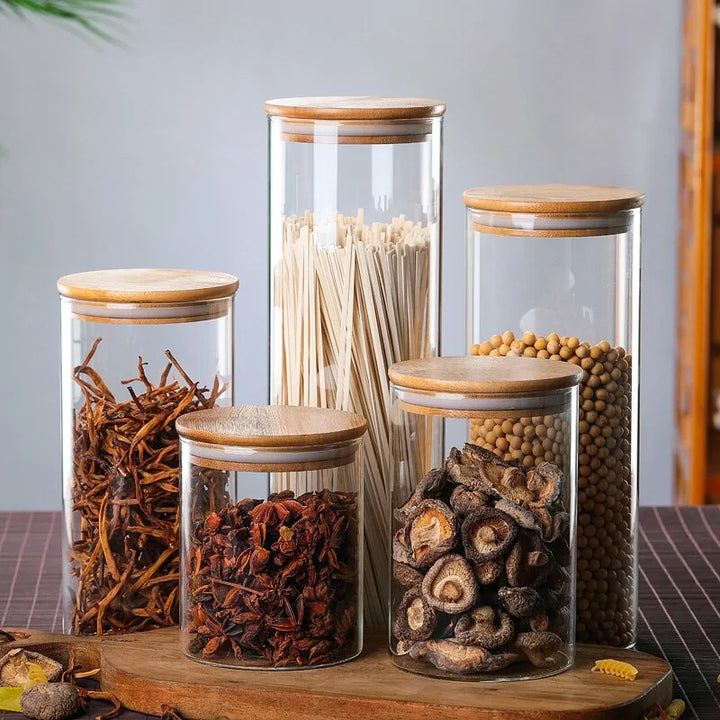 Borosilicate Glass Food Storage Set – Bamboo Lids